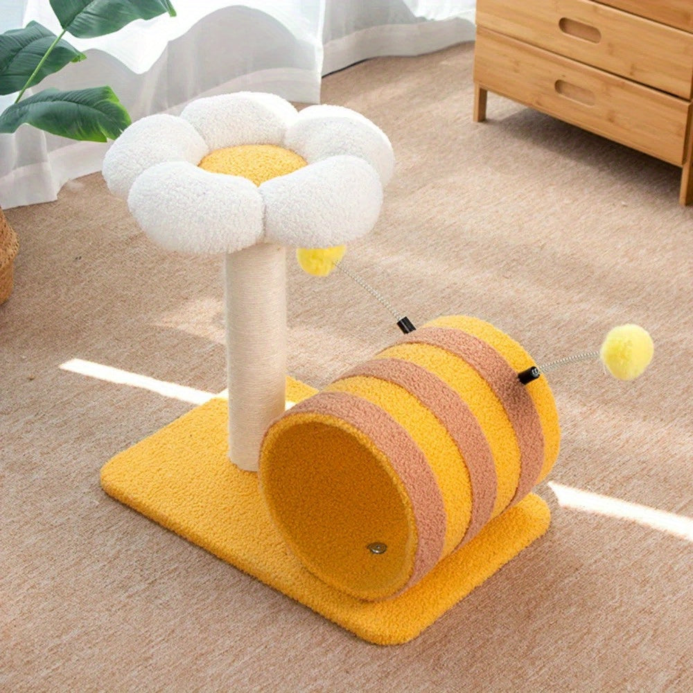 Bee cat climbing frame, sisal cat scratching board, no debris or occupation of cat scratching posts, cat supplies, cute cat trees, cat scratching posts with tunnels