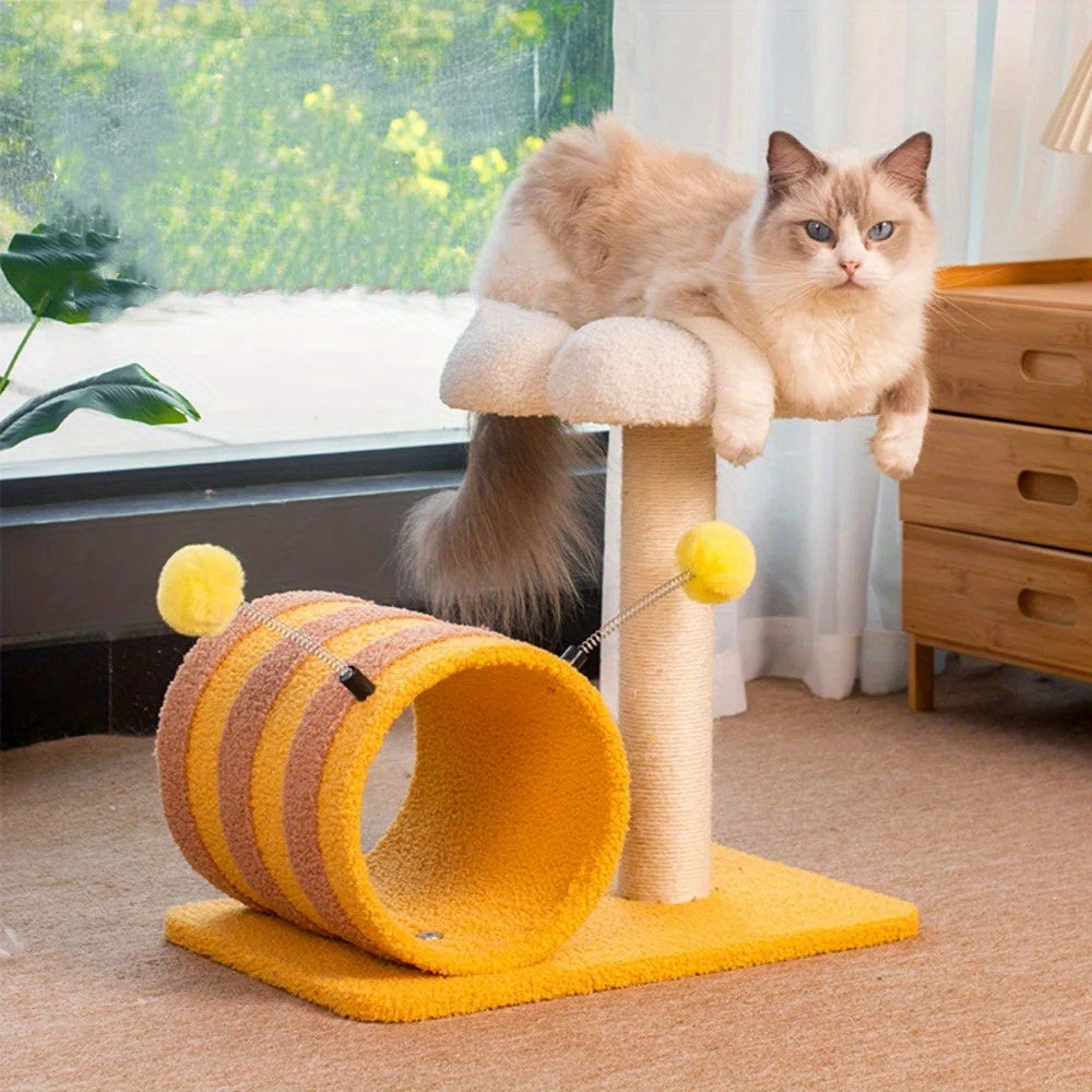 Bee cat climbing frame, sisal cat scratching board, no debris or occupation of cat scratching posts, cat supplies, cute cat trees, cat scratching posts with tunnels