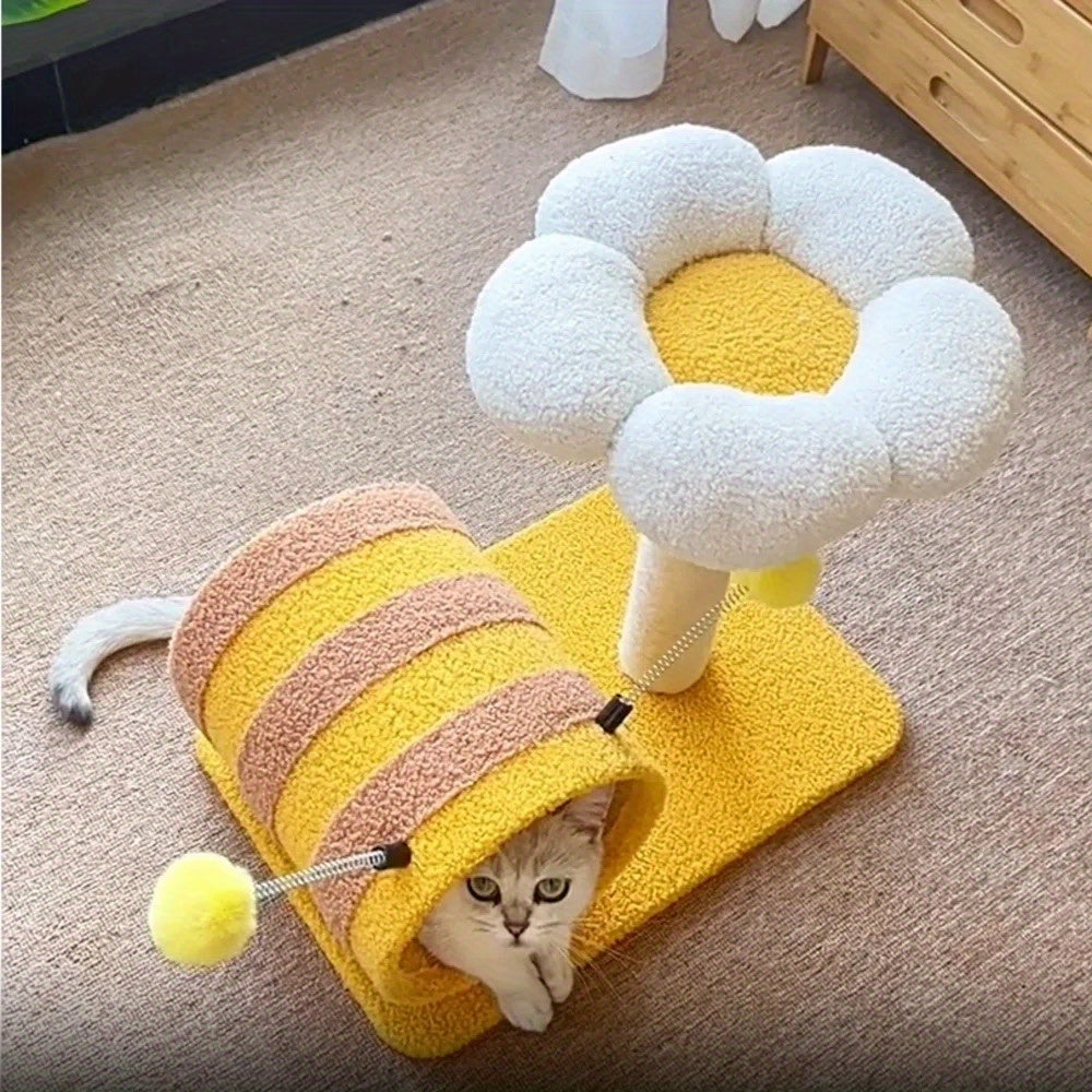 Bee cat climbing frame, sisal cat scratching board, no debris or occupation of cat scratching posts, cat supplies, cute cat trees, cat scratching posts with tunnels