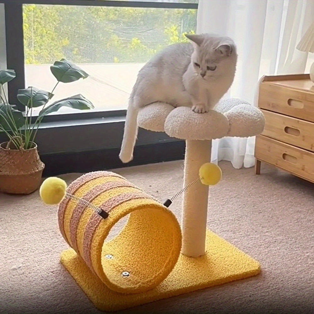 Bee cat climbing frame, sisal cat scratching board, no debris or occupation of cat scratching posts, cat supplies, cute cat trees, cat scratching posts with tunnels