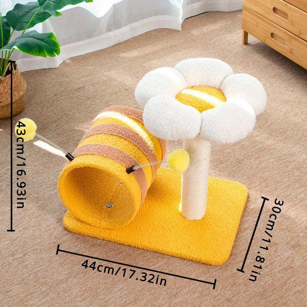 Bee cat climbing frame, sisal cat scratching board, no debris or occupation of cat scratching posts, cat supplies, cute cat trees, cat scratching posts with tunnels