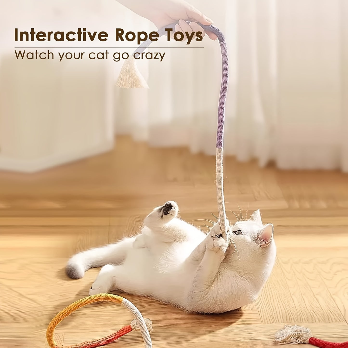 3pcs Cotton Rope Cat Toys For Indoor Cats, Interactive Cat Rope Toys With Silvervine Fruit For Cats And Kittens, Handmade Pet Chew Toys For Teeth Cleaning